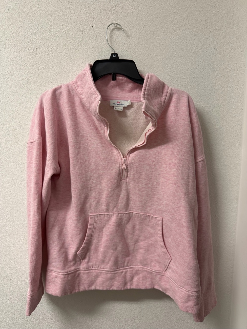 Vineyard Vines Light Pink Quarter-Zip Pullover Sweatshirt